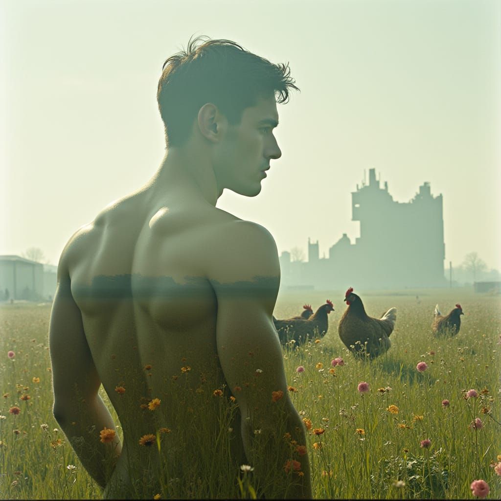 Monochrome Silhouette: Field and Nuclear Wasteland