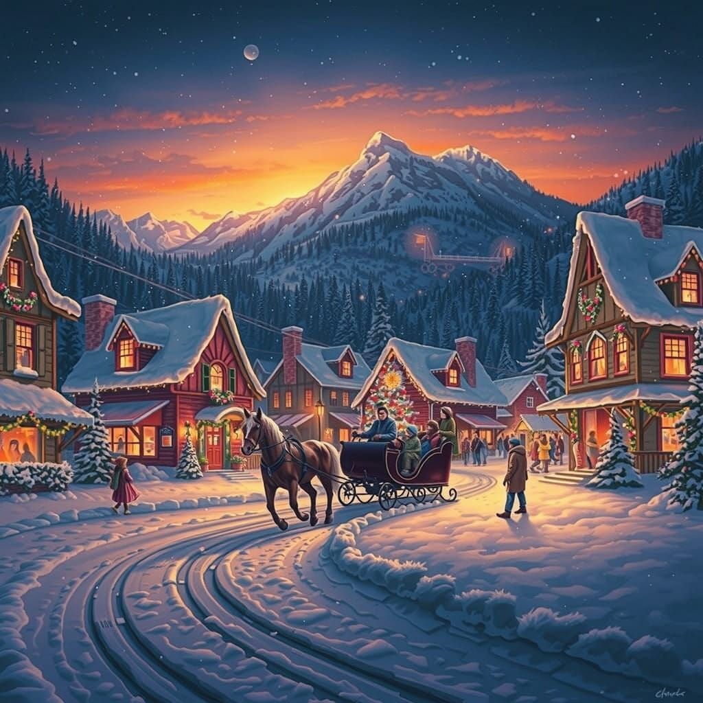 Winter Wonderland Village in Festive Cheer