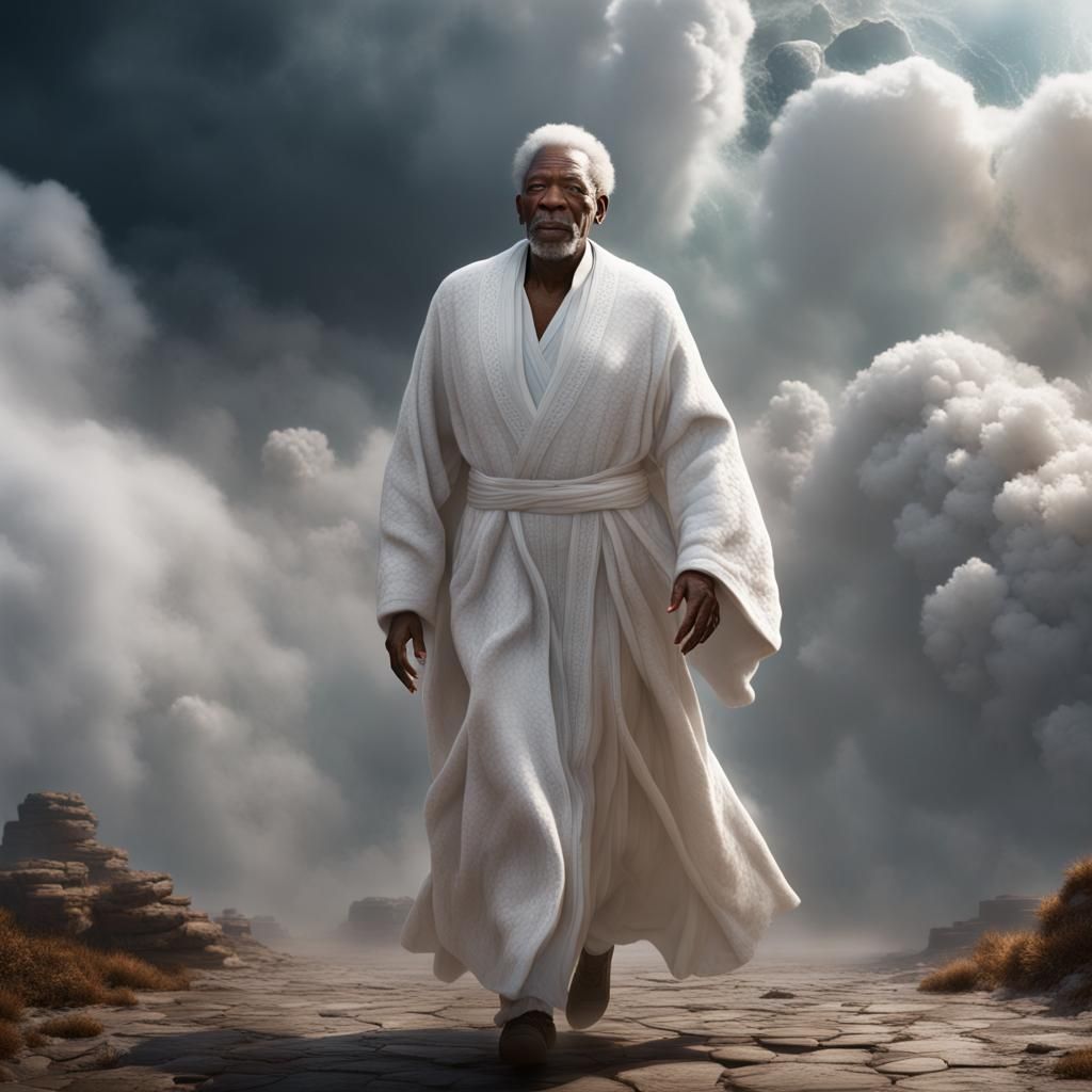 Godlike Figure in Clouds, Digital Matte Painting