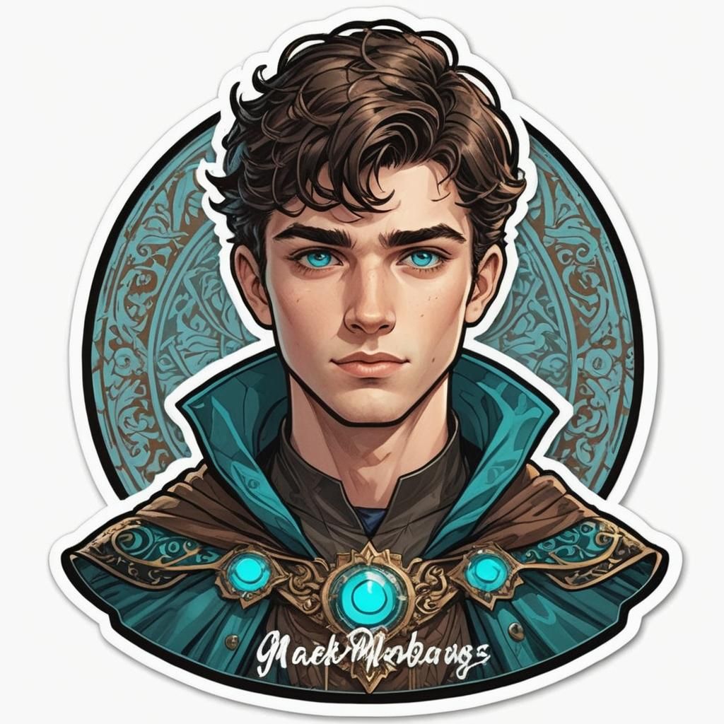 Handsome Young Man in Cape: Digital Comic Art
