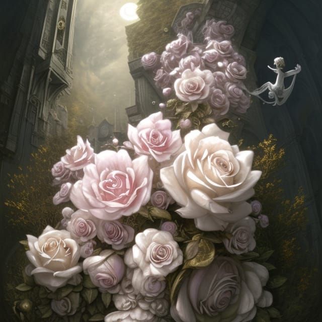 Fairytale Well with Roses in Surreal Digital Art