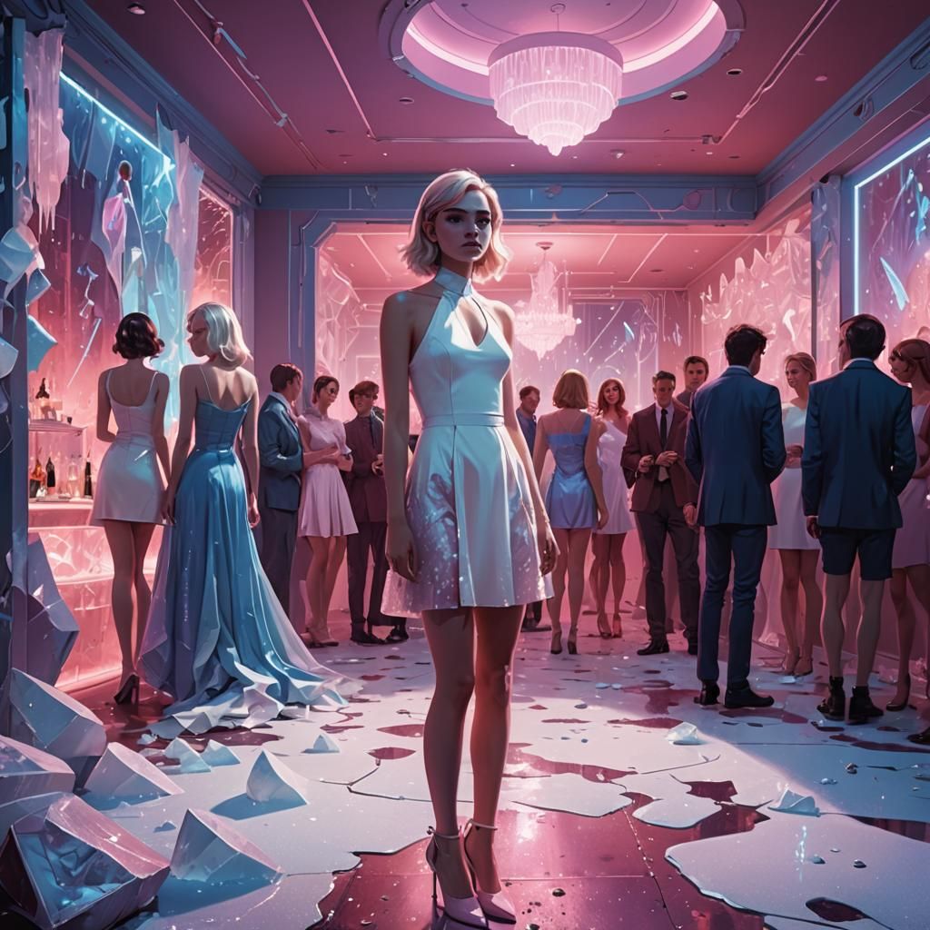 Boy in Babydoll Dress at Extravagant Party