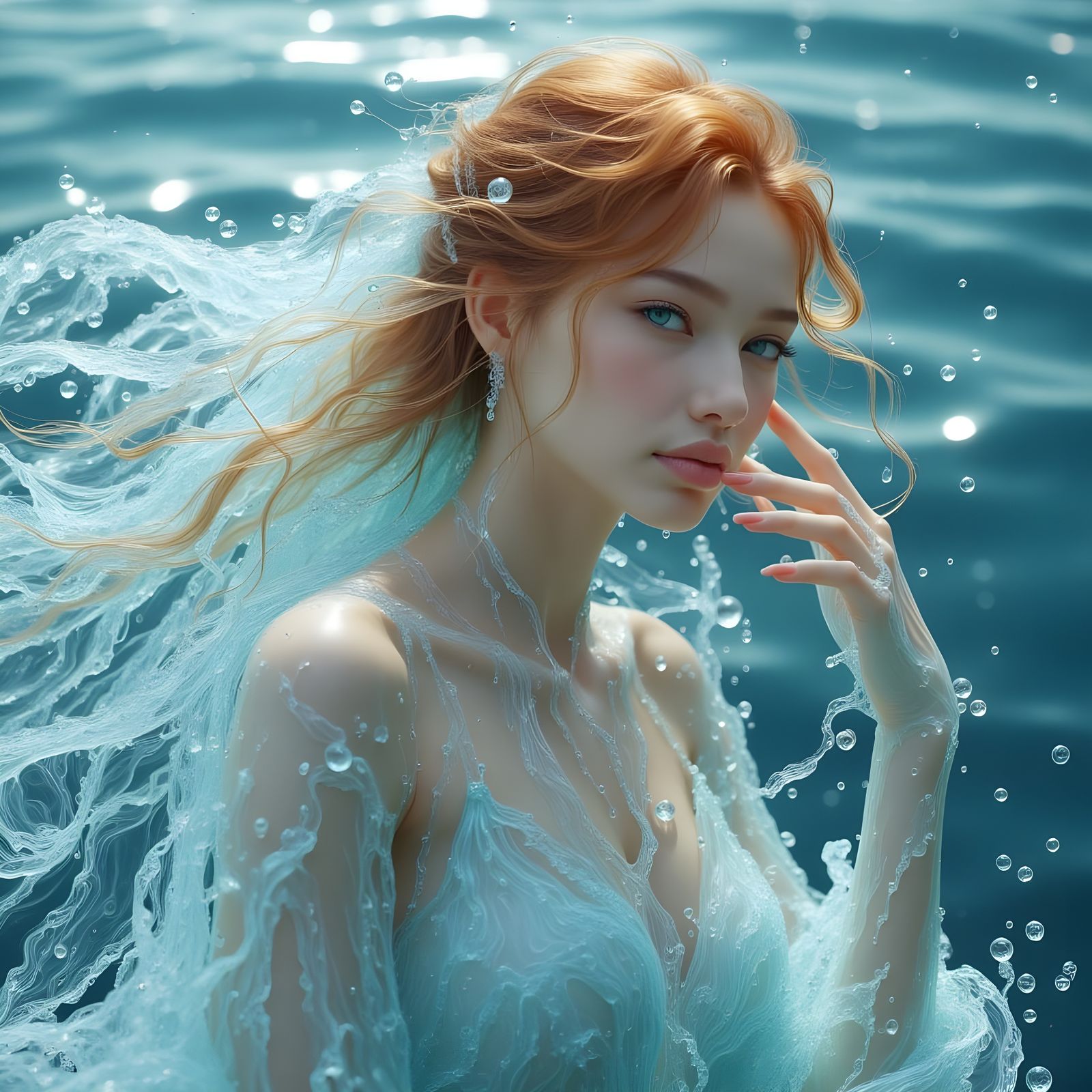 Water Goddess in Dress of Water