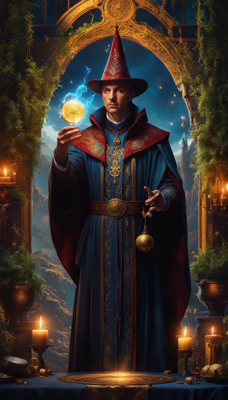 The Magician Tarot Card Medieval Fantasy Art