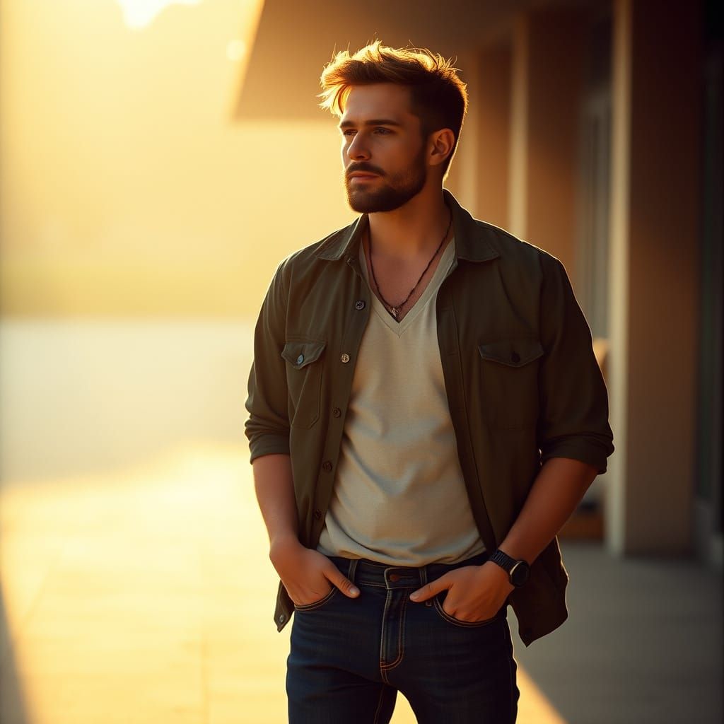 Tranquil Gentleman in Serene Environment