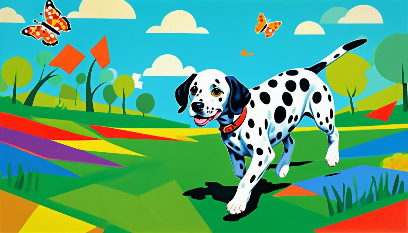 Dalmatian Puppy In Cubism Park