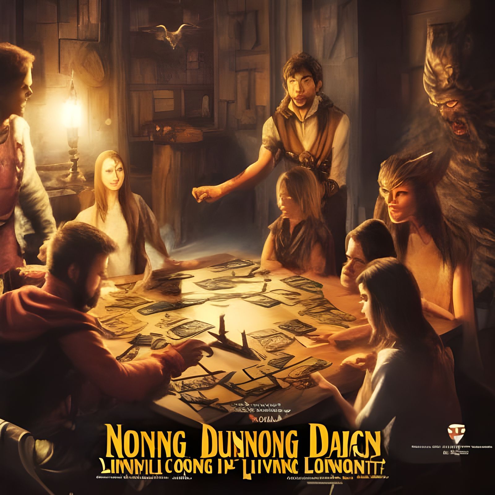 Dungeons and Dragons Game Night: Detailed Matte Painting