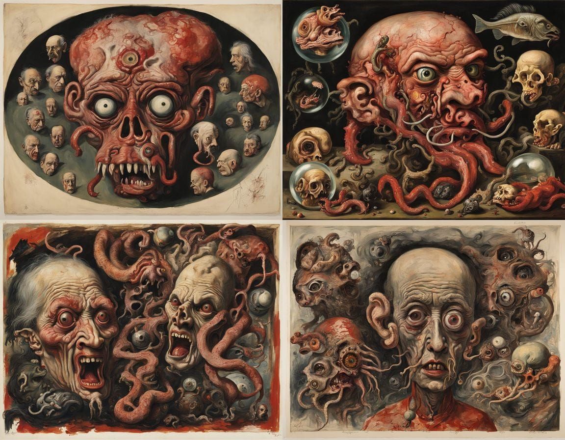 Surreal Deformed Monstrosity in Vivisection Nightmare