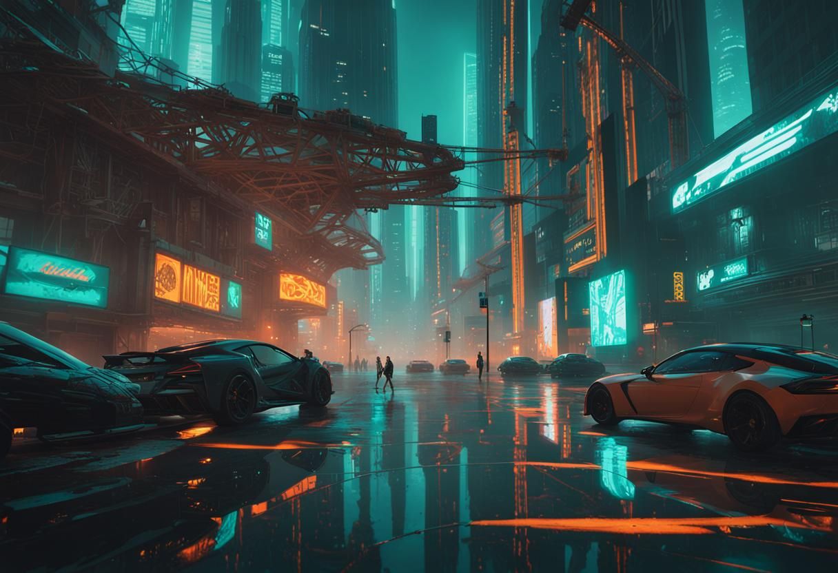Cyberpunk Cityscape Concept Art in 8K Resolution