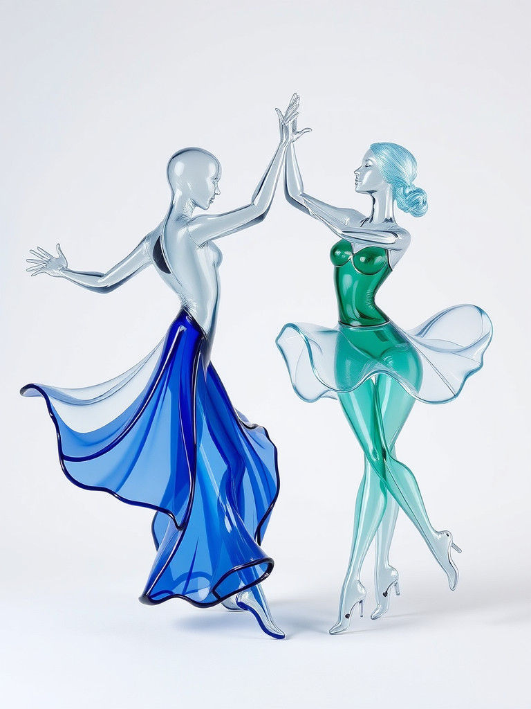 Ethereal Glass Dancers in Motion