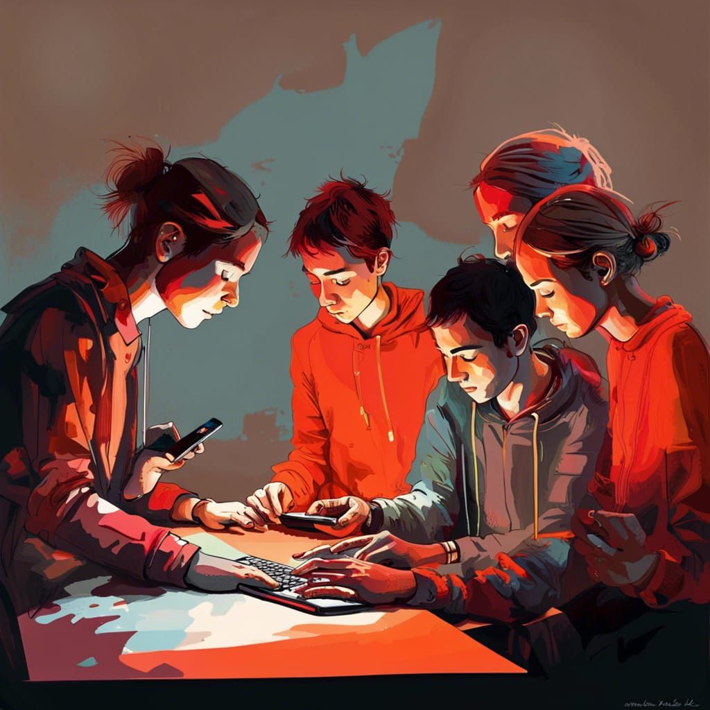 Youthful Mobile Communication in Detailed Style