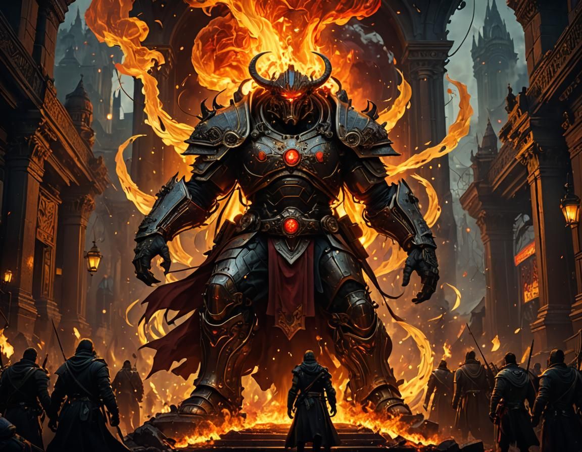 Fiery World: A Hyperdetailed Dark Fantasy Concept Art