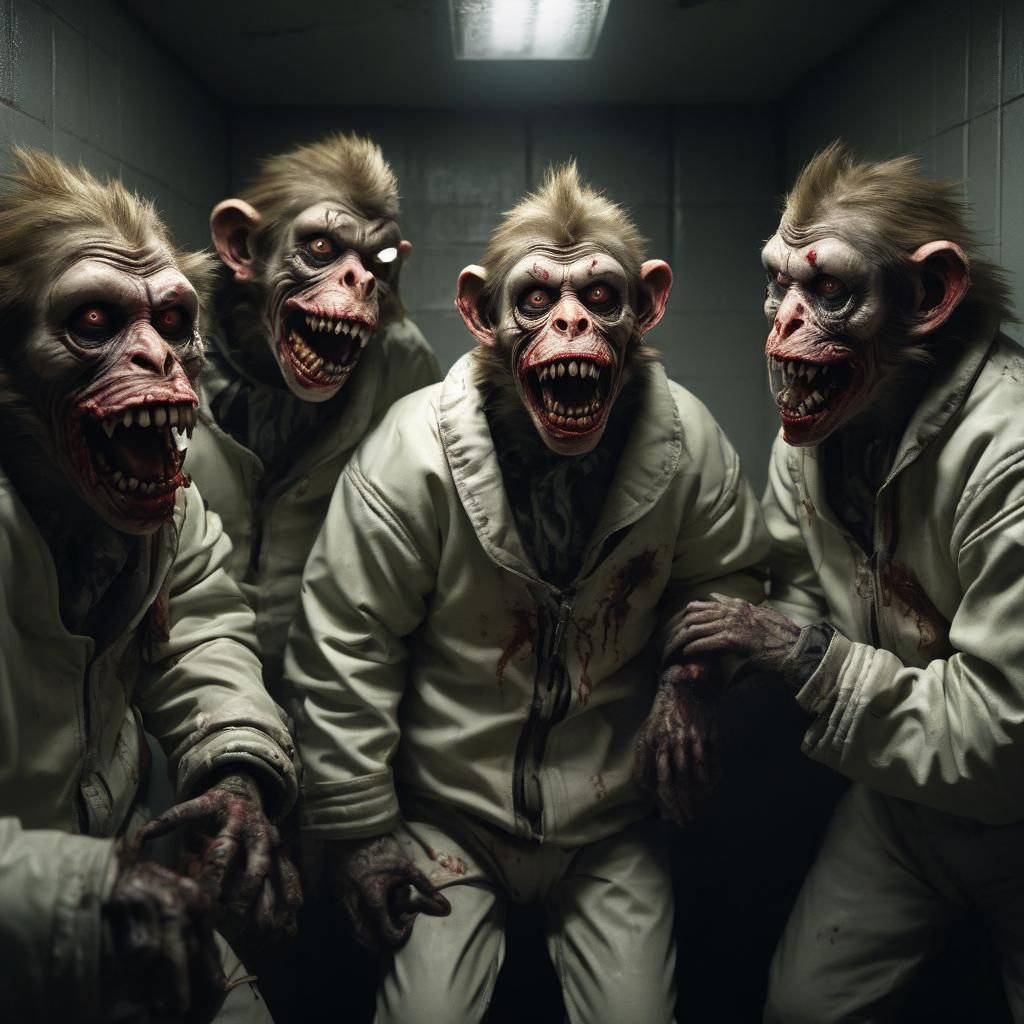 Zombie Monkey Clown Asylum: Dark Surreal Horror