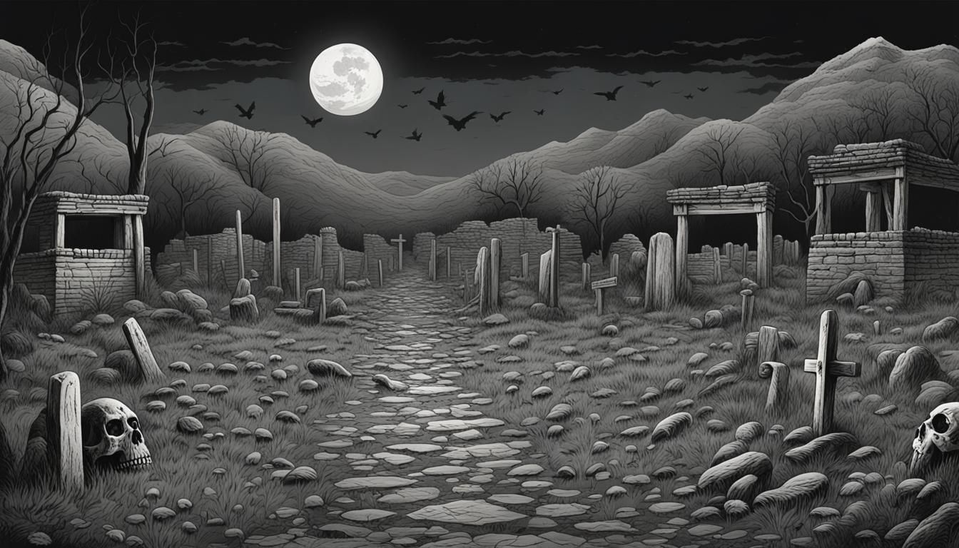 Eerie Sci-Fi Burial Ground in Junji Ito Style