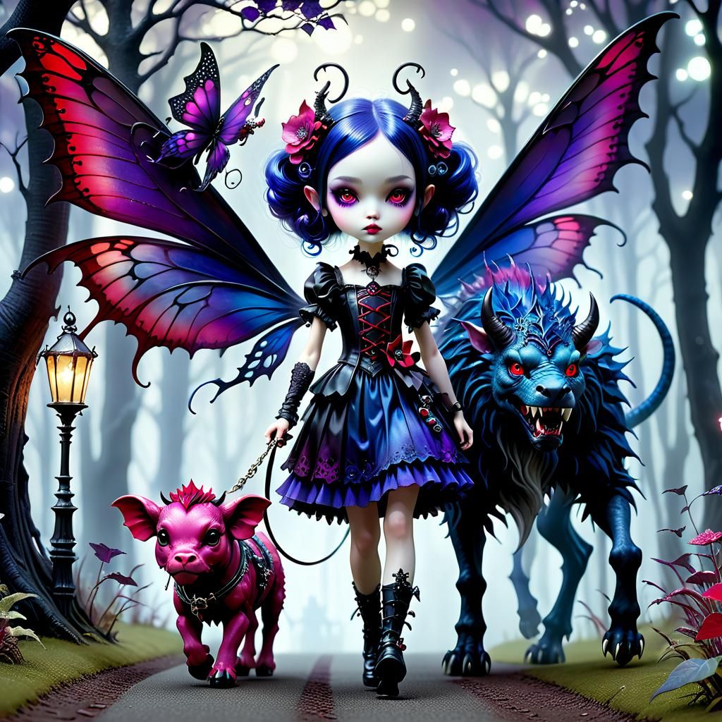 Goth Fairy & Her Pet Monsters