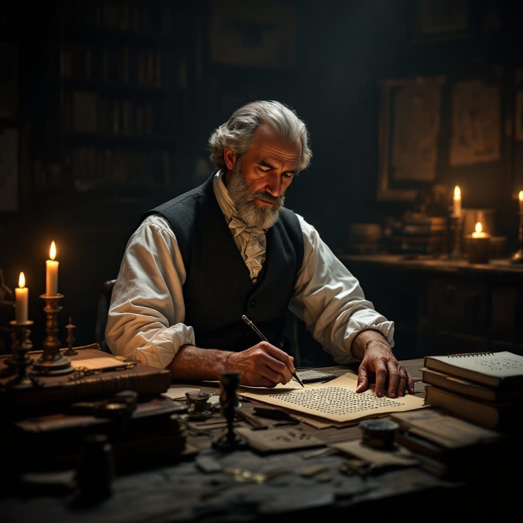 Historic Braille Inventor Louis Braille Creates Tactile Writ...