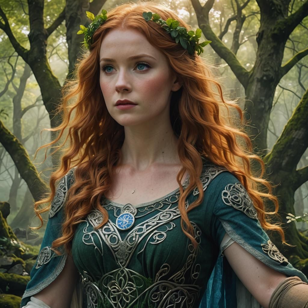 Celtic Woman in Mystical Forest Film Still