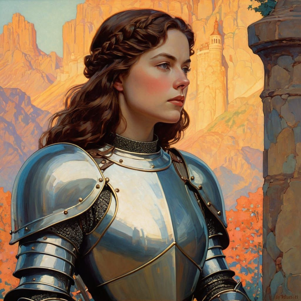 In her thoughts she is a Knight with armor, shield and sword...