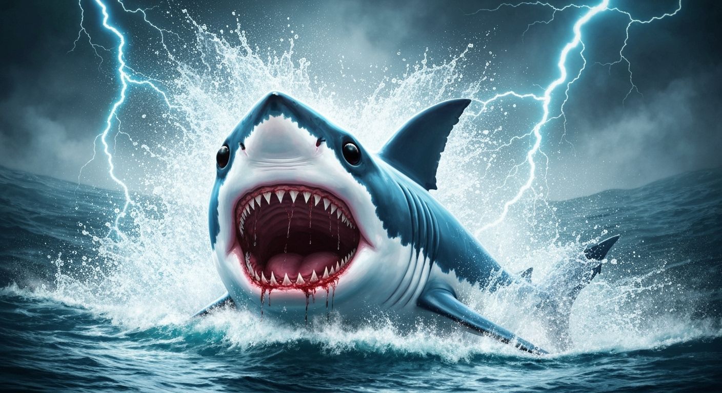 Great White Shark Breaching in Biomechanical Style