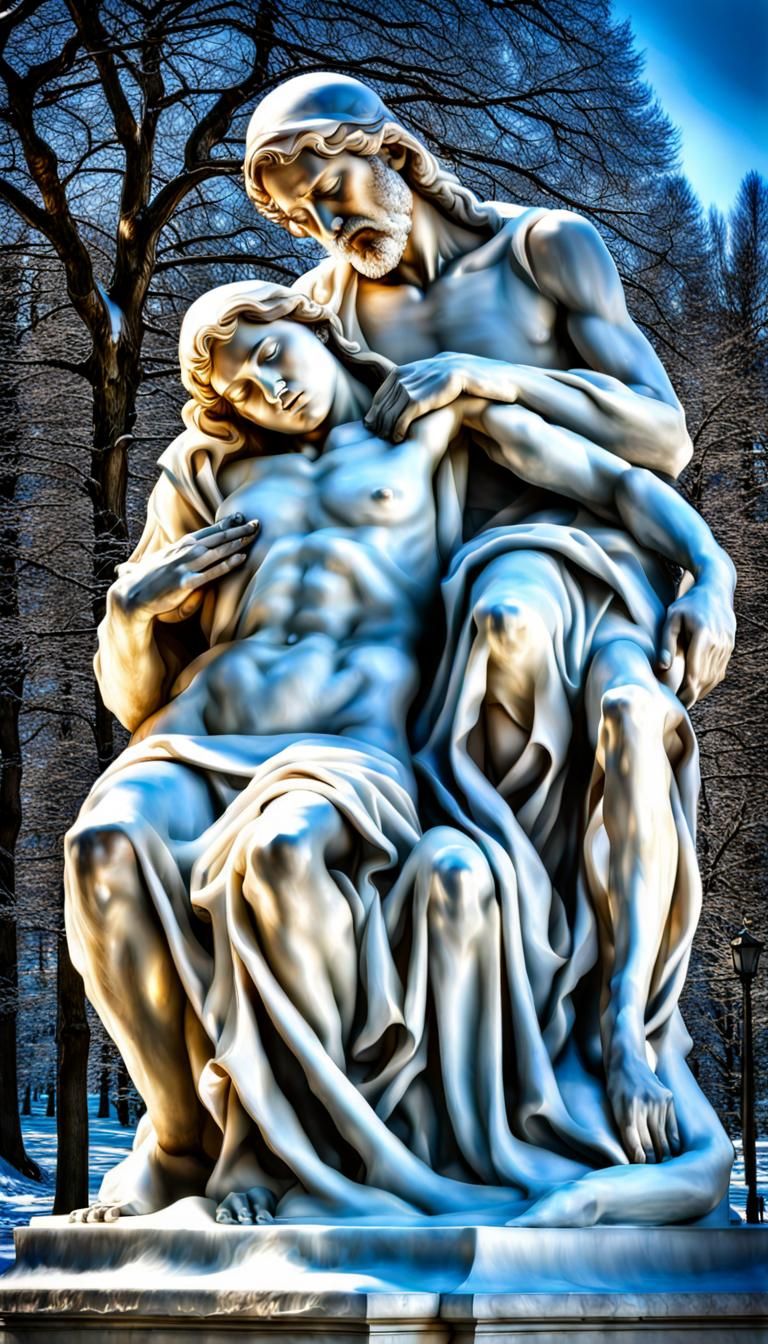 Michelangelo's Pietà: Sparkling Ice Sculpture