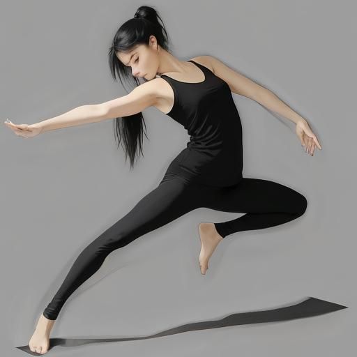 Gesture Drawing of Woman in Tree Yoga Pose