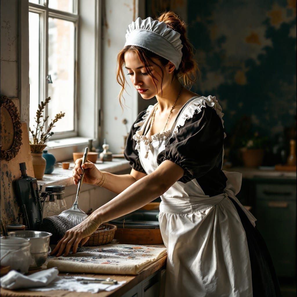 A Young Maid in Elegant Repose