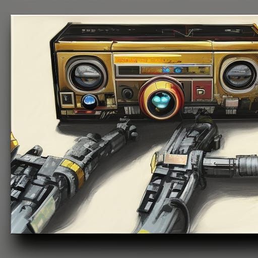 Ghetto Blaster versus Machinespeak: Maximalist Oil Painting