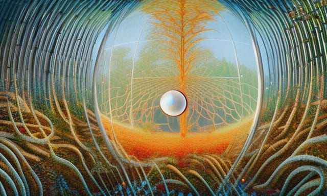 Human-Bird Hybrids in a Fantastical Landscape