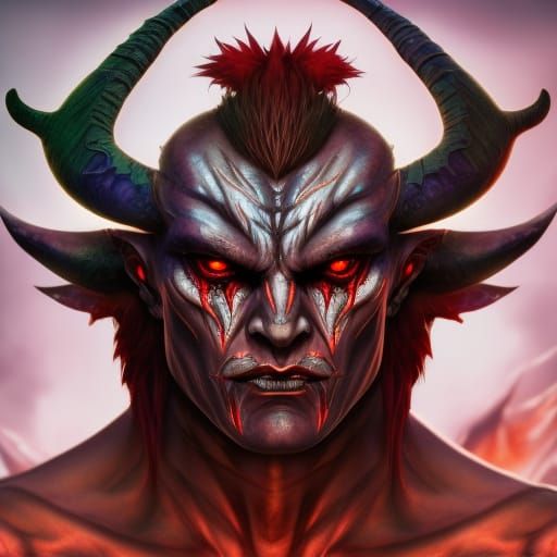 Asian Mana Hero in Blue and Red Outfit