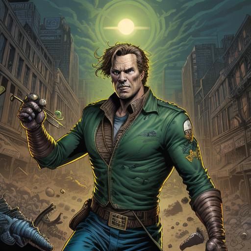 Dill Pickle Man in Comic Book Style