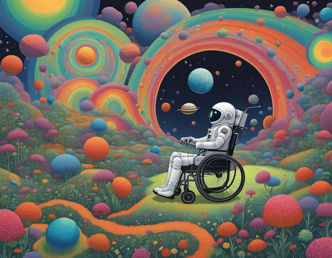Psychedelic Astronaut in Poppy Field