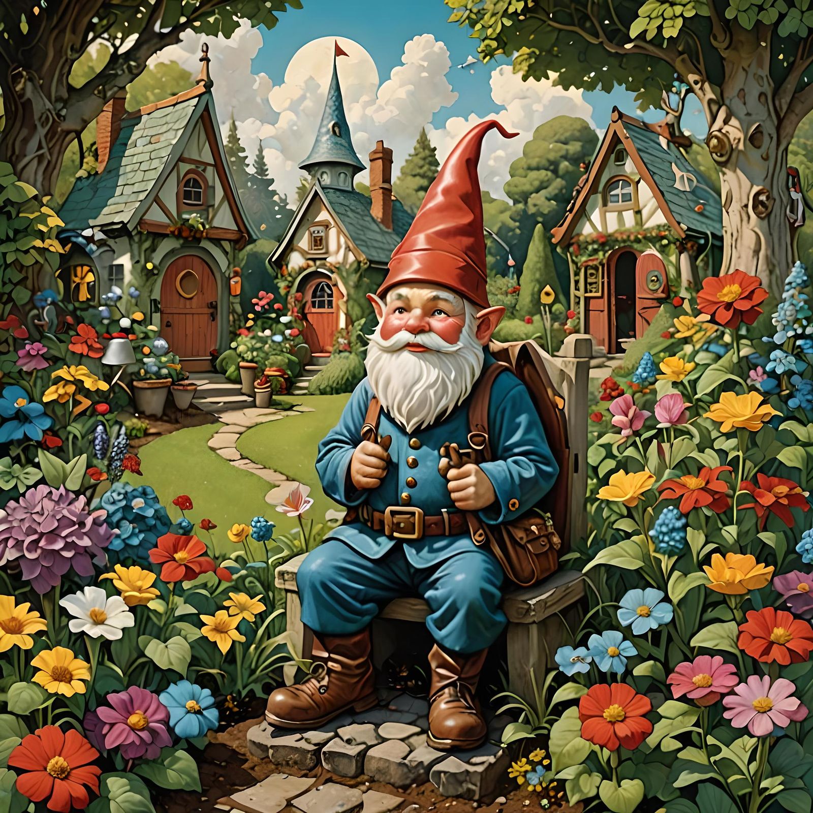 Backpacking gnome ready for the next garden guarding mission