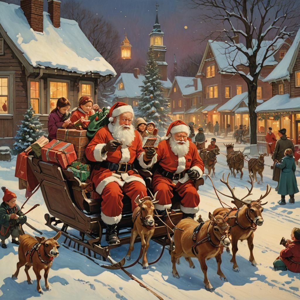 Santa's Gifts: A Heartwarming Rockwell-esque Christmas