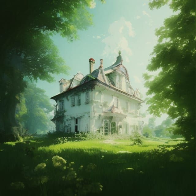 Dreamy Farmhouse on Island, Anime Style