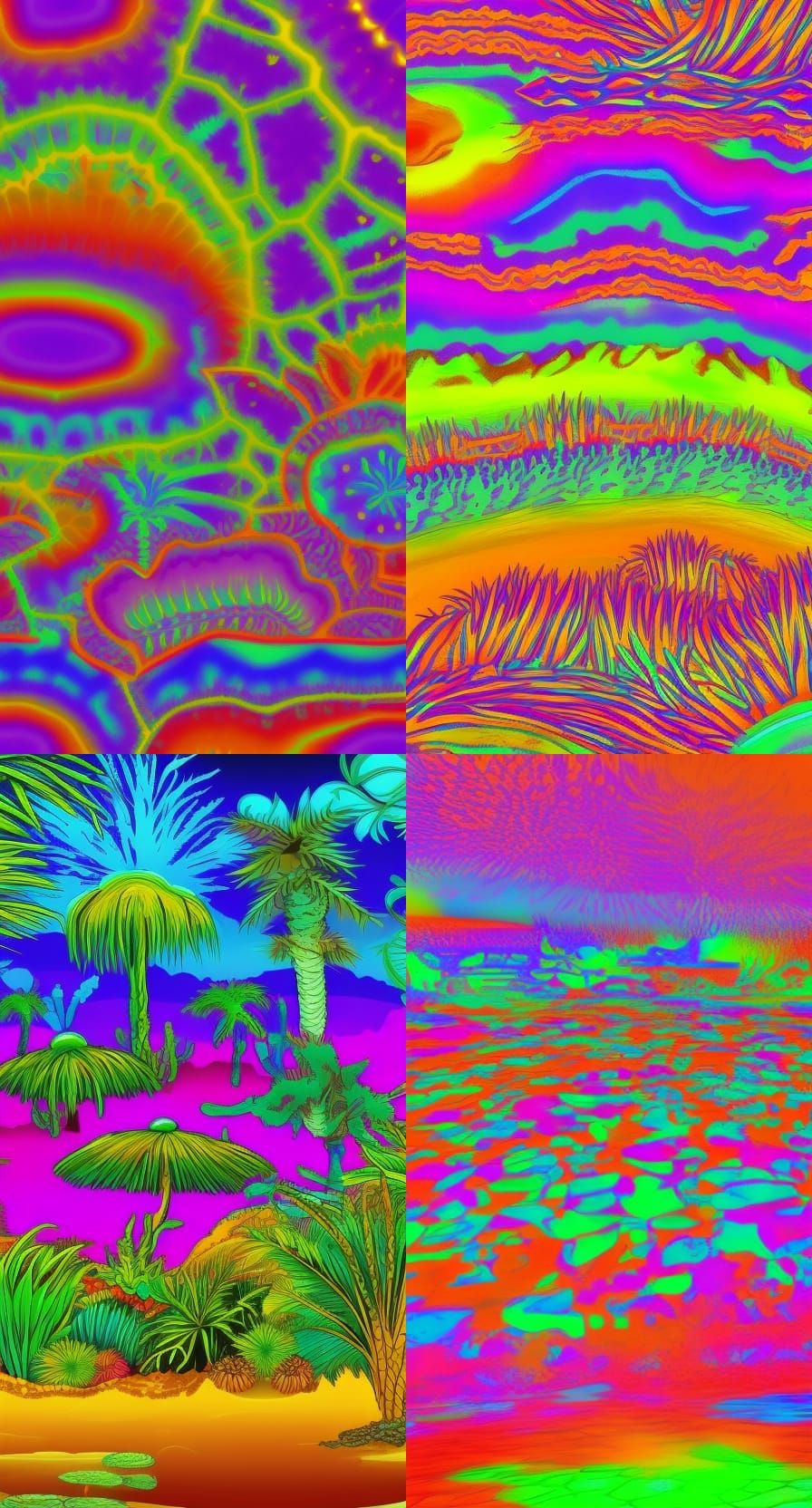 Psychedelic Desert Oasis: A Dreamlike Landscape