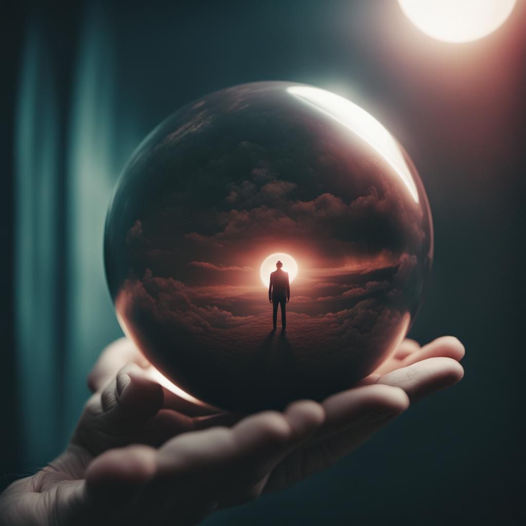 Dramatic Orb of Depression: Cinematic Film Still