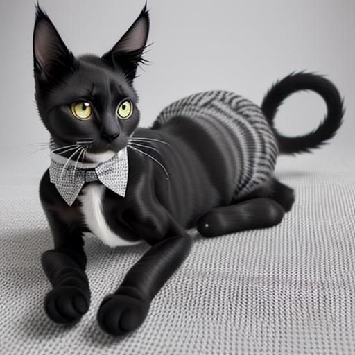 Houndstooth Pattern with Realistic Cats