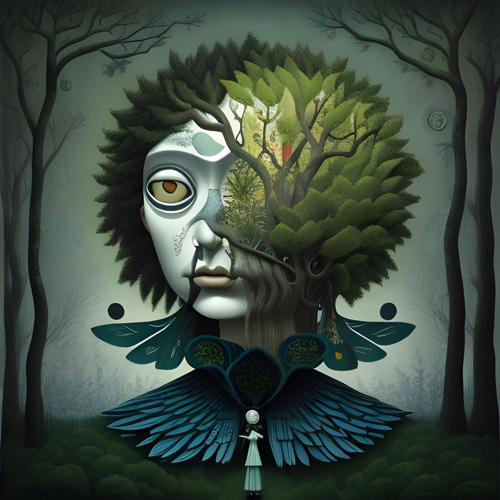 Whimsical Dreamscape in Naive Art Style