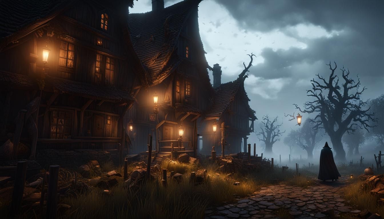 Ghastly Specter Haunts Spooky Country Village