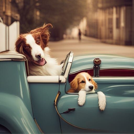 Dog Awaits Adventure in Car