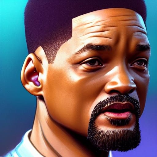 Will Smith Portrait in Hyperdetailed Style