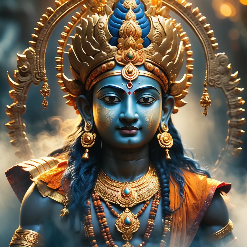 Majestic Hindu Deity Emerges in Cinematic Grandeur