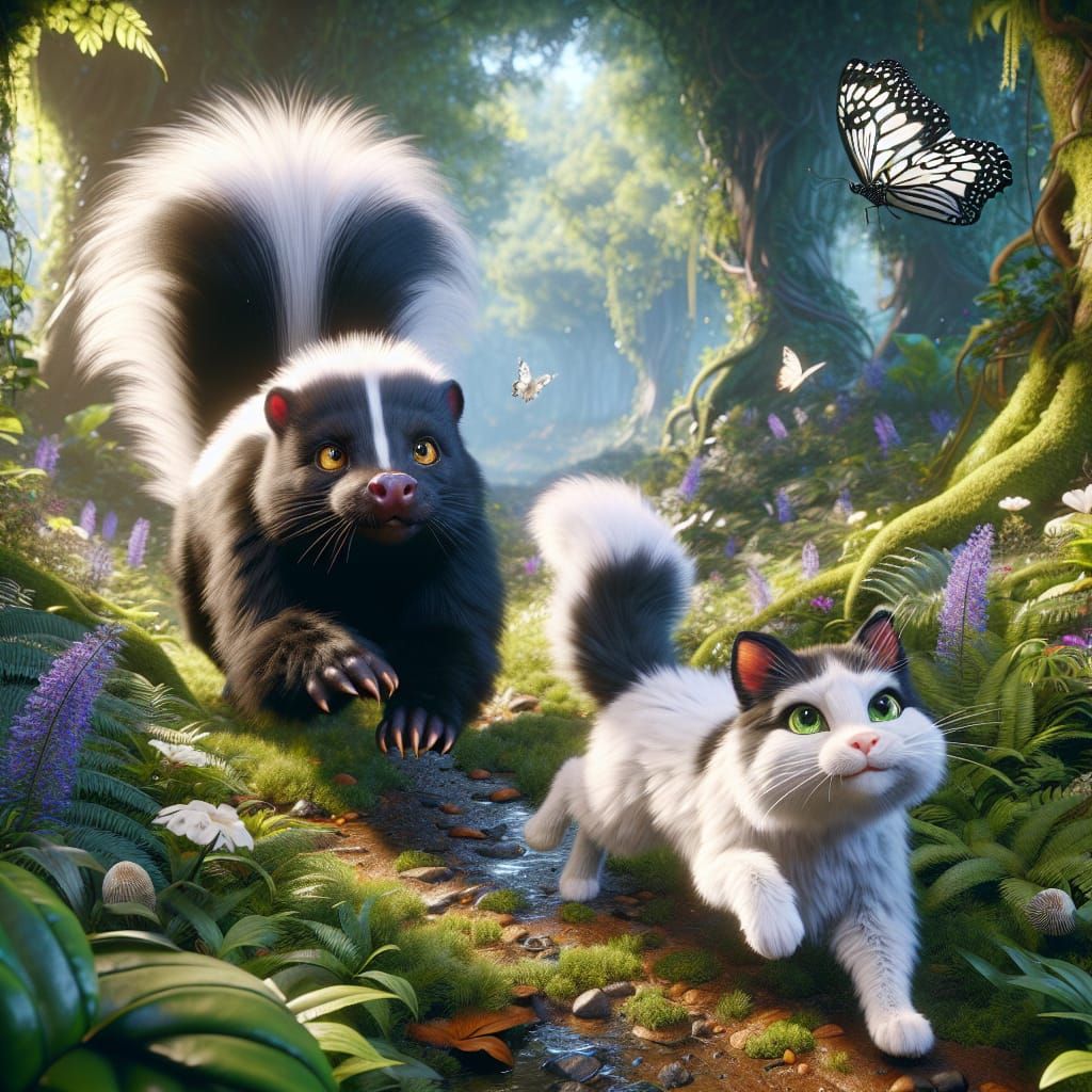 Pepe Le Pew pursuing Pussy