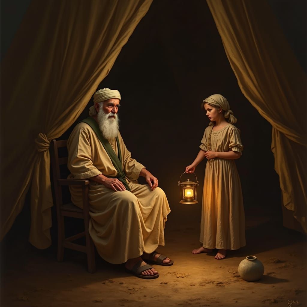 Moses and Shu'ayb in Tent, Romantic Style