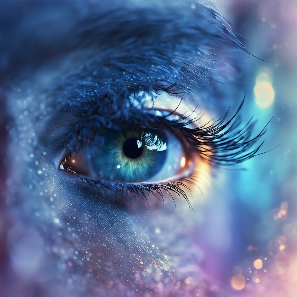 Ethereal Eye Glowing Softly in Twilight Sky