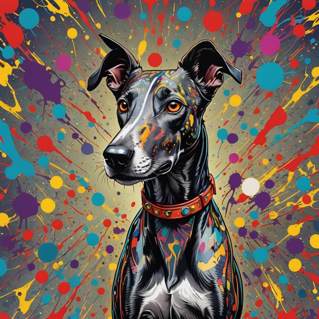 Greyhound in Pop Art Style