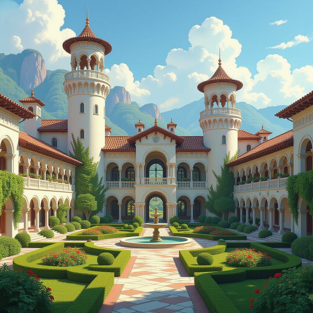 Majestic Citadel with Sweeping Arches