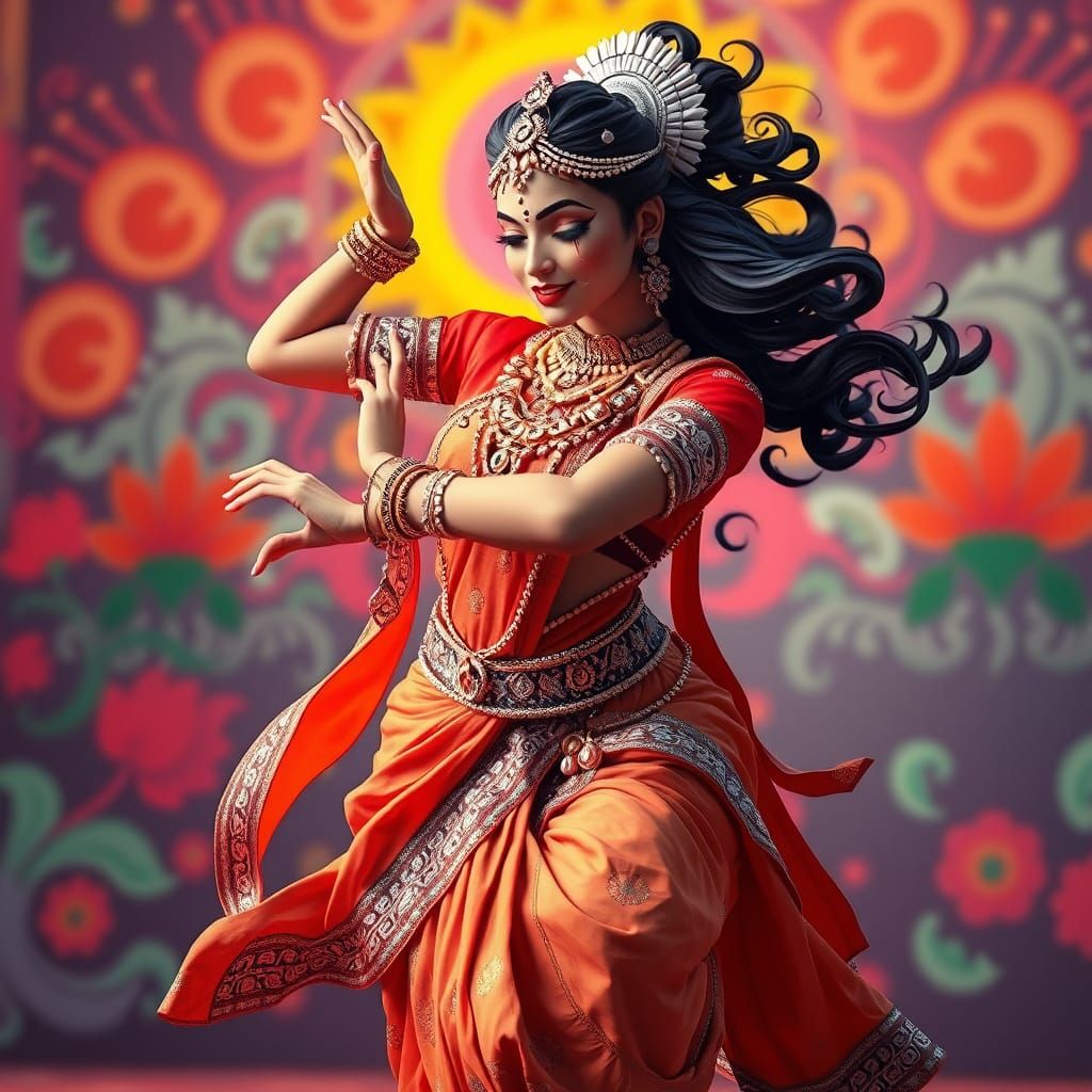 Odissi Dancer in Anime Style
