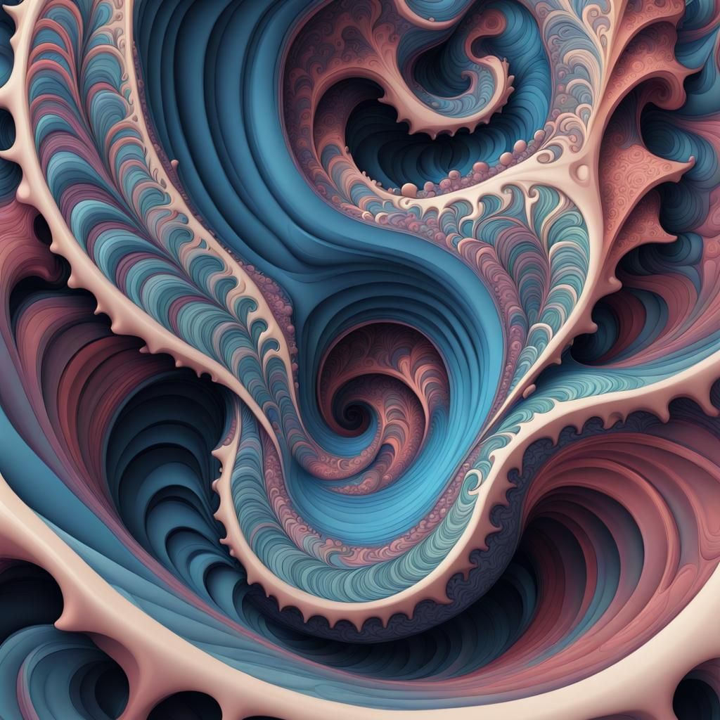 Fantasy Fractal Abstract Vector Wave Design