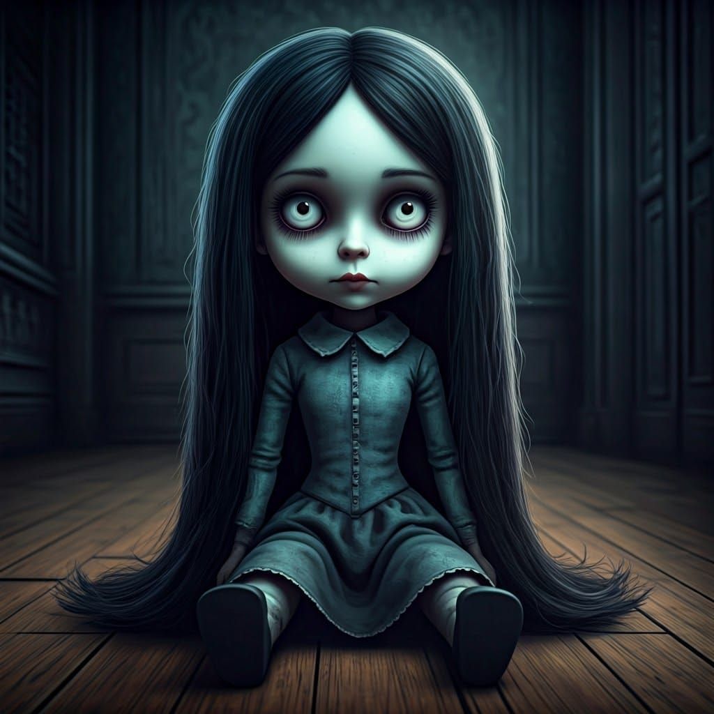 Ethereal Horror Doll in Dark Fantasy Style